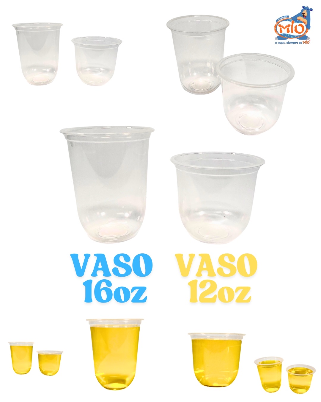 Vasos OVALADO PET Transparentes